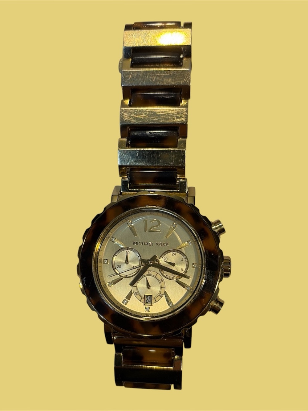 Michael Kors Lille Chronograph Tortoise Acetate Gold tone Ladies WatchMk5790